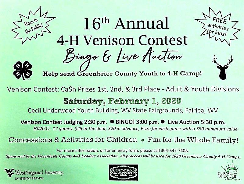 4-H Venison Contest Bingo and Live Auction